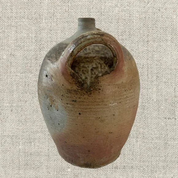 19c French Provincial Stoneware Olive Oil Jug